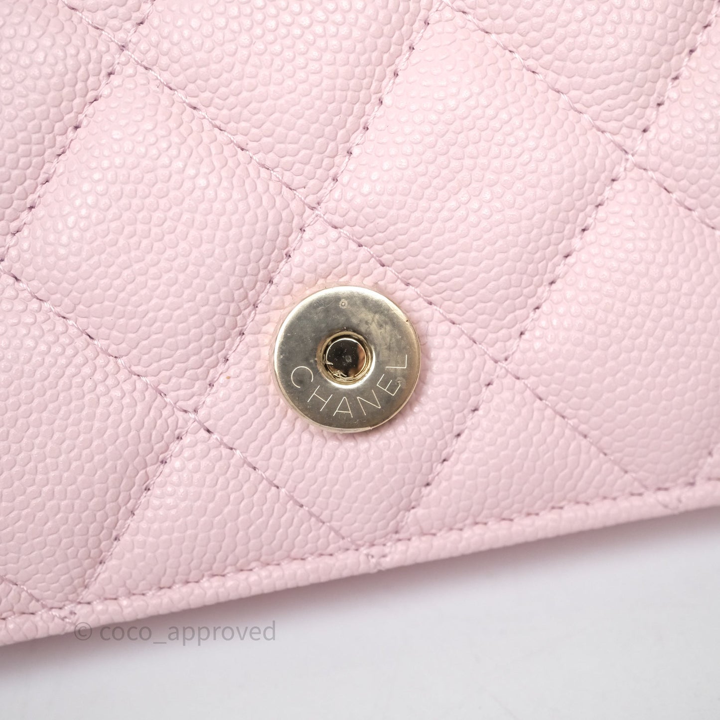 Chanel Mini Clutch With Chain Light Pink Caviar Gold Hardware