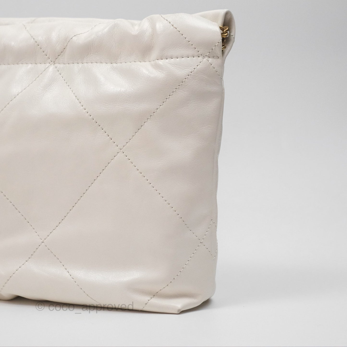 Chanel 22 Mini Bag White Crumpled Calfskin