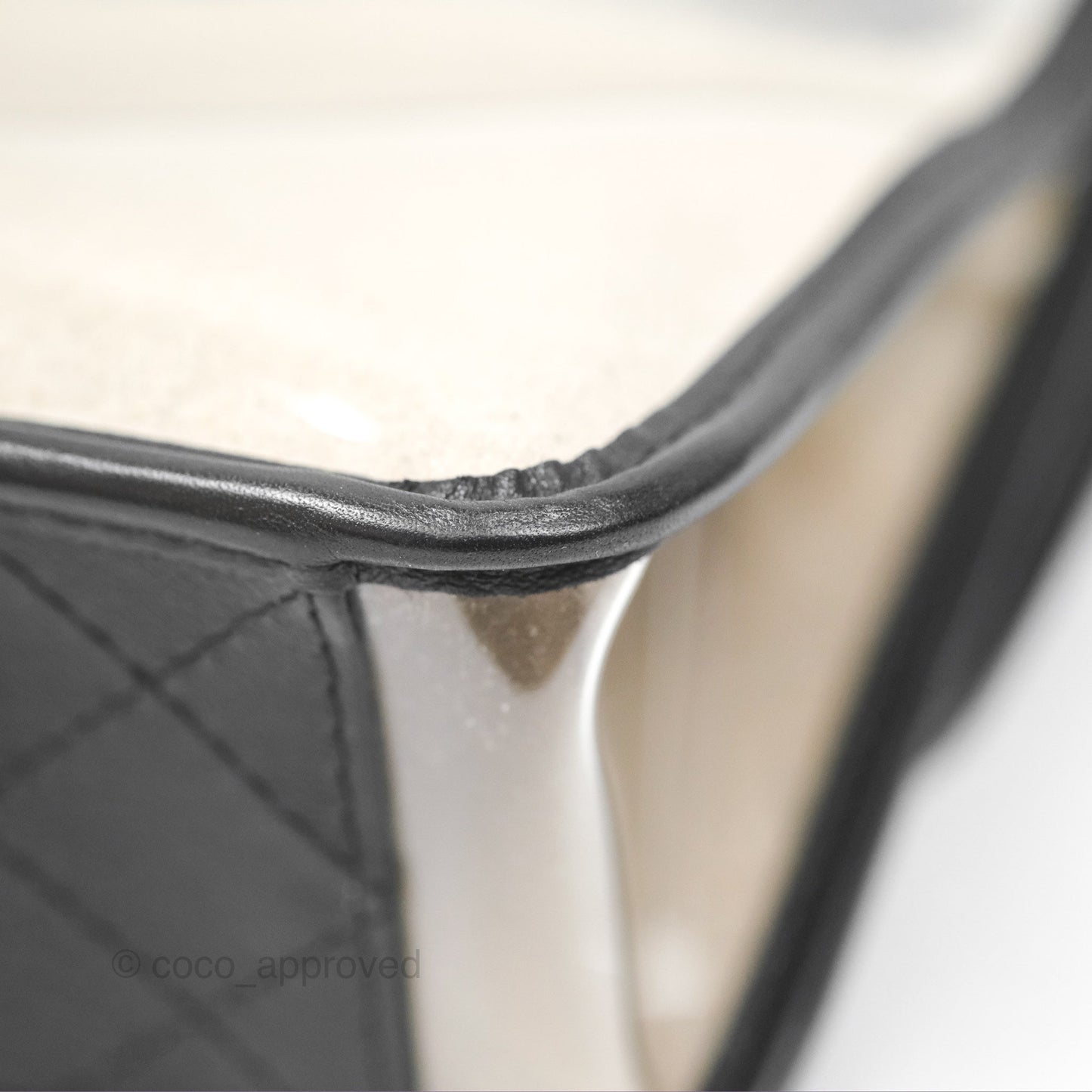 Chanel Medium Sand By The Sea PVC Flap Black Lambskin Gold Hardware