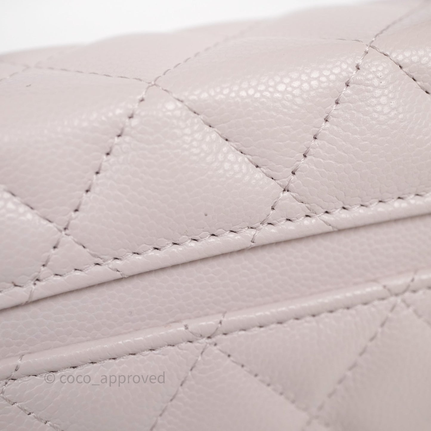 Chanel Top Handle Long Vanity with Chain Lilac Caviar Gold Hardware