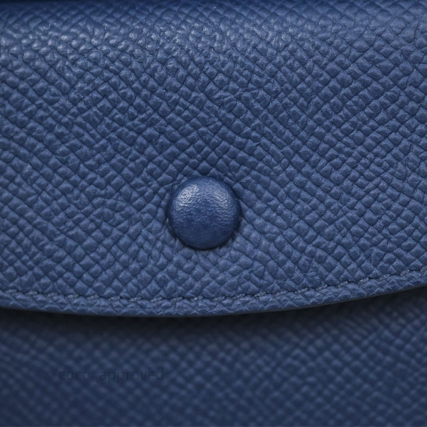 Hermès Bearn Mini Wallet Bleu Saphir 73 Epsom Palladium Hardware