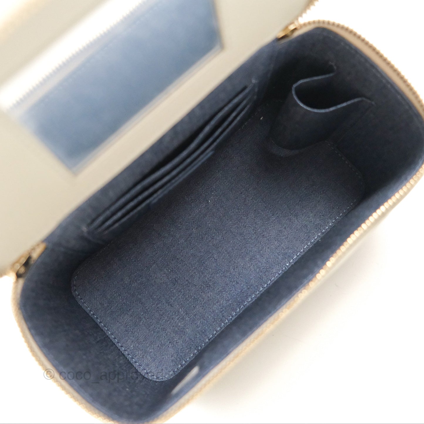 Chanel Vanity with Resin Chain Grey Lambskin Gold Hardware