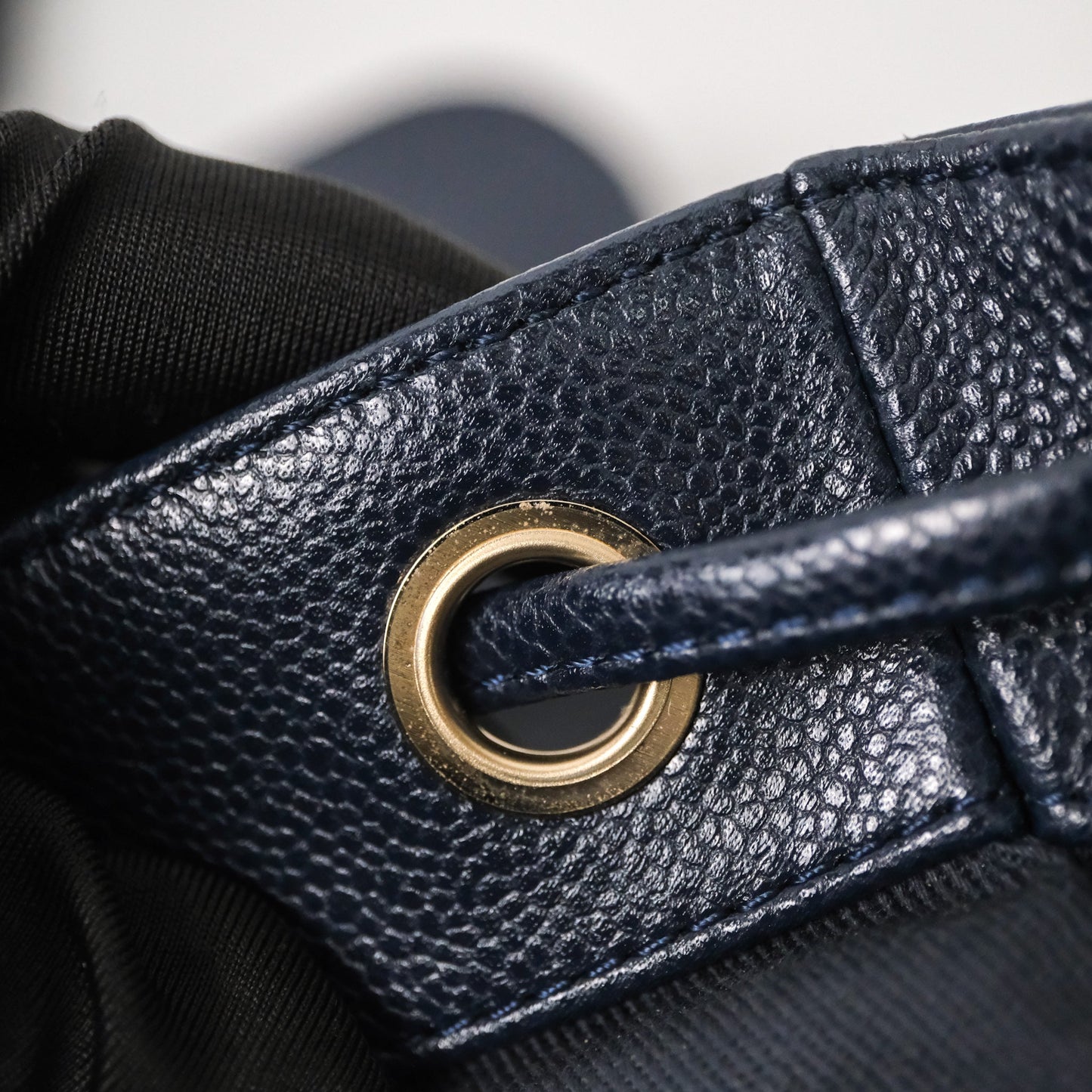 Chanel Quilted Business Affinity Backpack Navy Caviar Light Gold Hardware