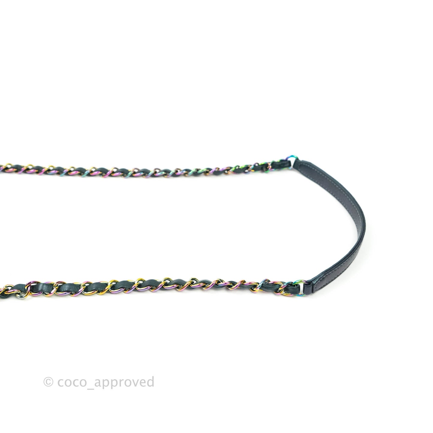Chanel Quilted Medium CC Filigree Vanity Case Iridescent Dark Turquoise Caviar Rainbow Hardware