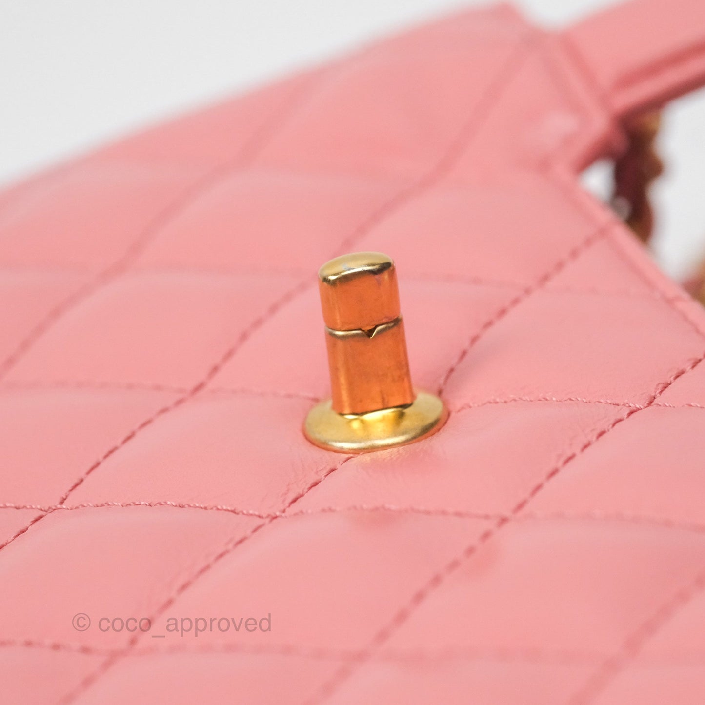 Chanel Kelly Bag Quilted Pink Shiny Calfskin Aged Gold Hardware