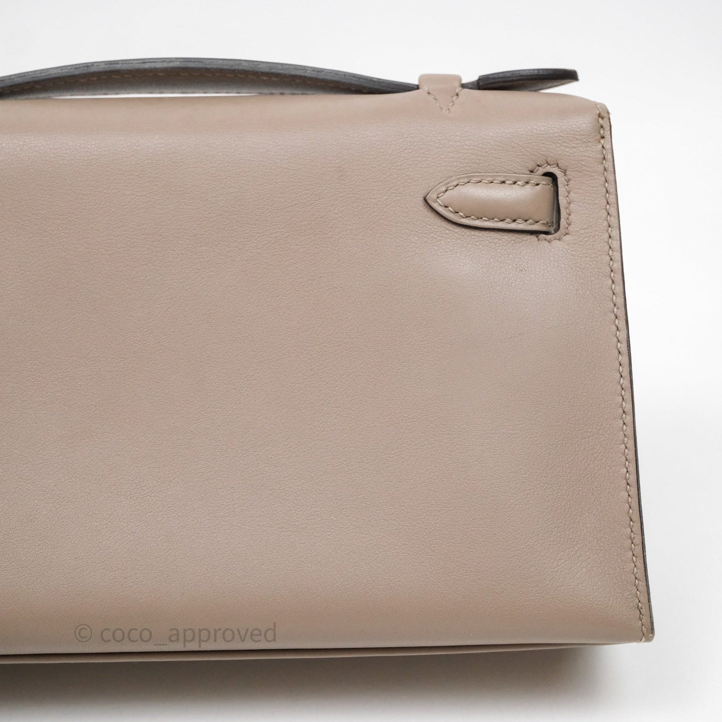 Hermès Kelly Pochette Gris Asphalte M8 Swift Gold Hardware