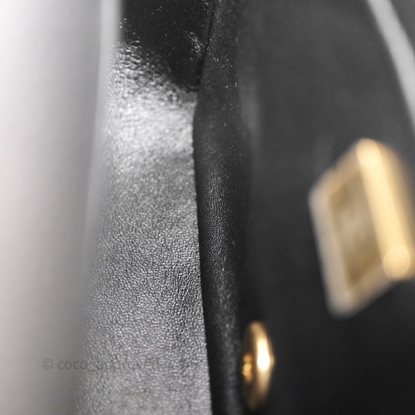 Chanel Mini Flap Bag Heart Adjustable Chain Black Caviar Aged Gold Hardware