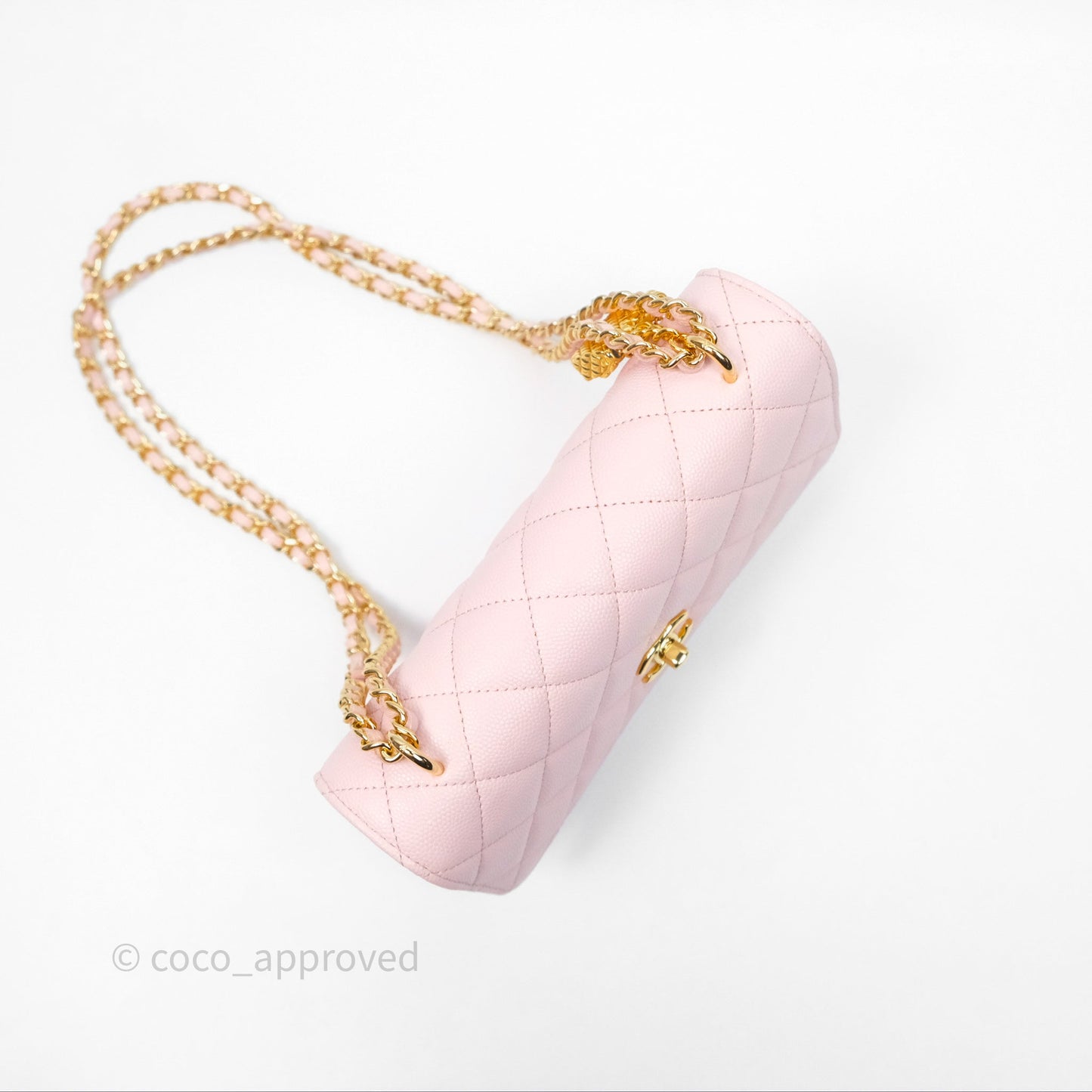 Chanel Clutch with Chain Caviar Pink Gold Hardware