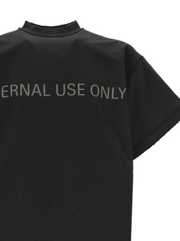 Luxury Balenciaga Inside Out Oversized Distressed Short Sleeve T-Shirt Black