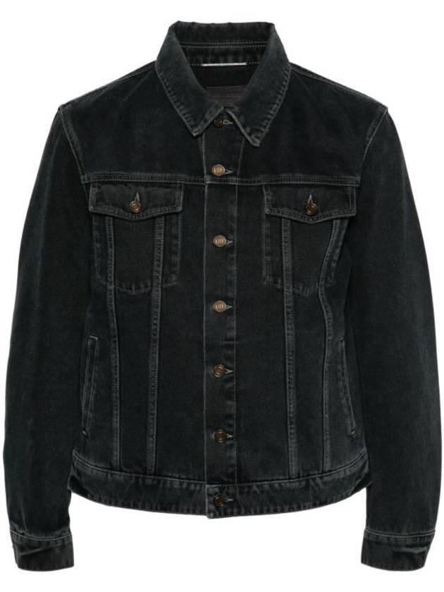 Luxury Saint Laurent Pocket Denim Jacket Black