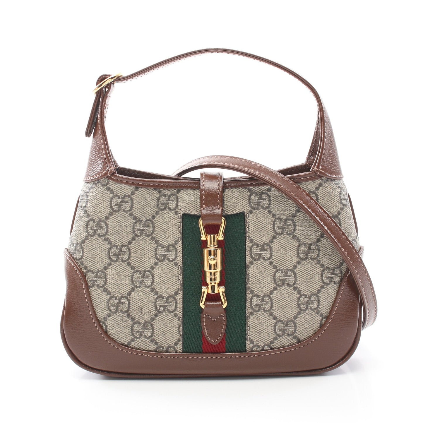 Luxury Gucci Trending 2025 Jackie 1961 GG Supreme Handbag PVC Leather Beige Brown Multicolor 2WAY