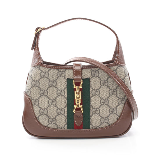 Luxury Gucci Trending 2025 Jackie 1961 GG Supreme Handbag PVC Leather Beige Brown Multicolor 2WAY