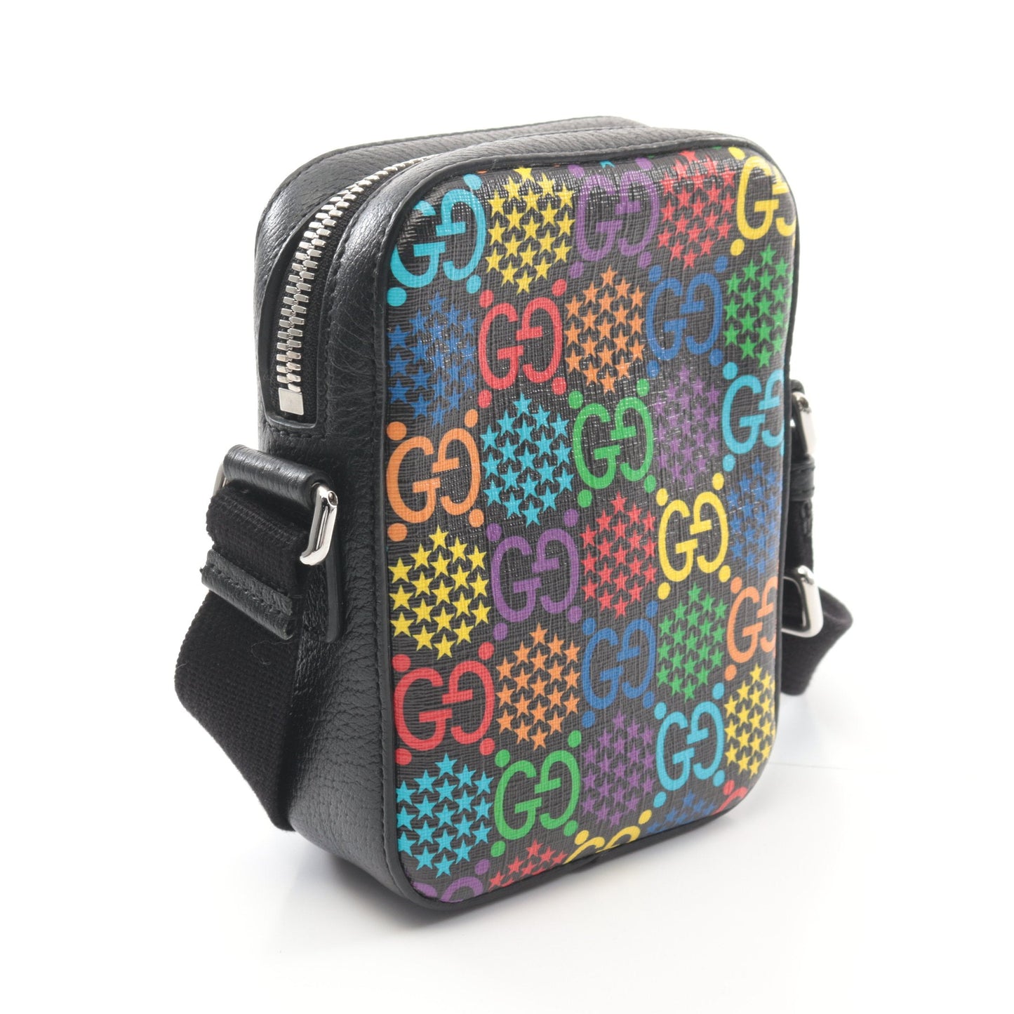 Luxury Gucci Trending 2025 GG Psychedelic Messenger bag Shoulder bag PVC Leather Black Multicolor