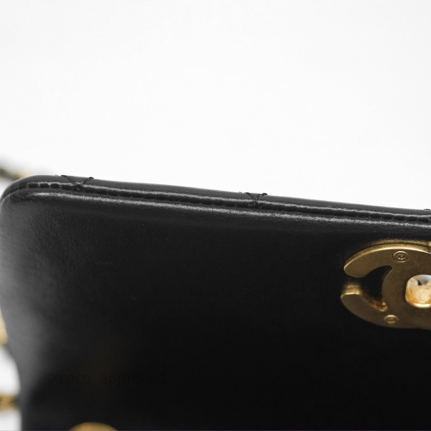 Chanel Flap Bag Black Lambskin Aged Gold Hardware 24P