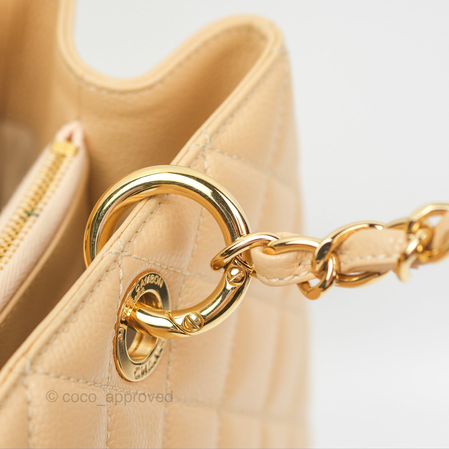 Chanel GST Beige Caviar Gold Hardware