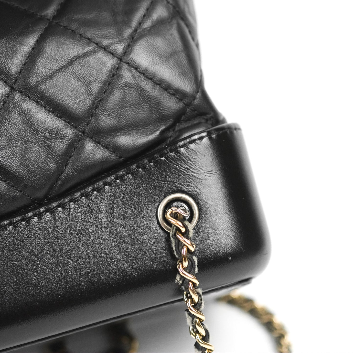 Chanel Medium Gabrielle Backpack Black Aged Calfskin