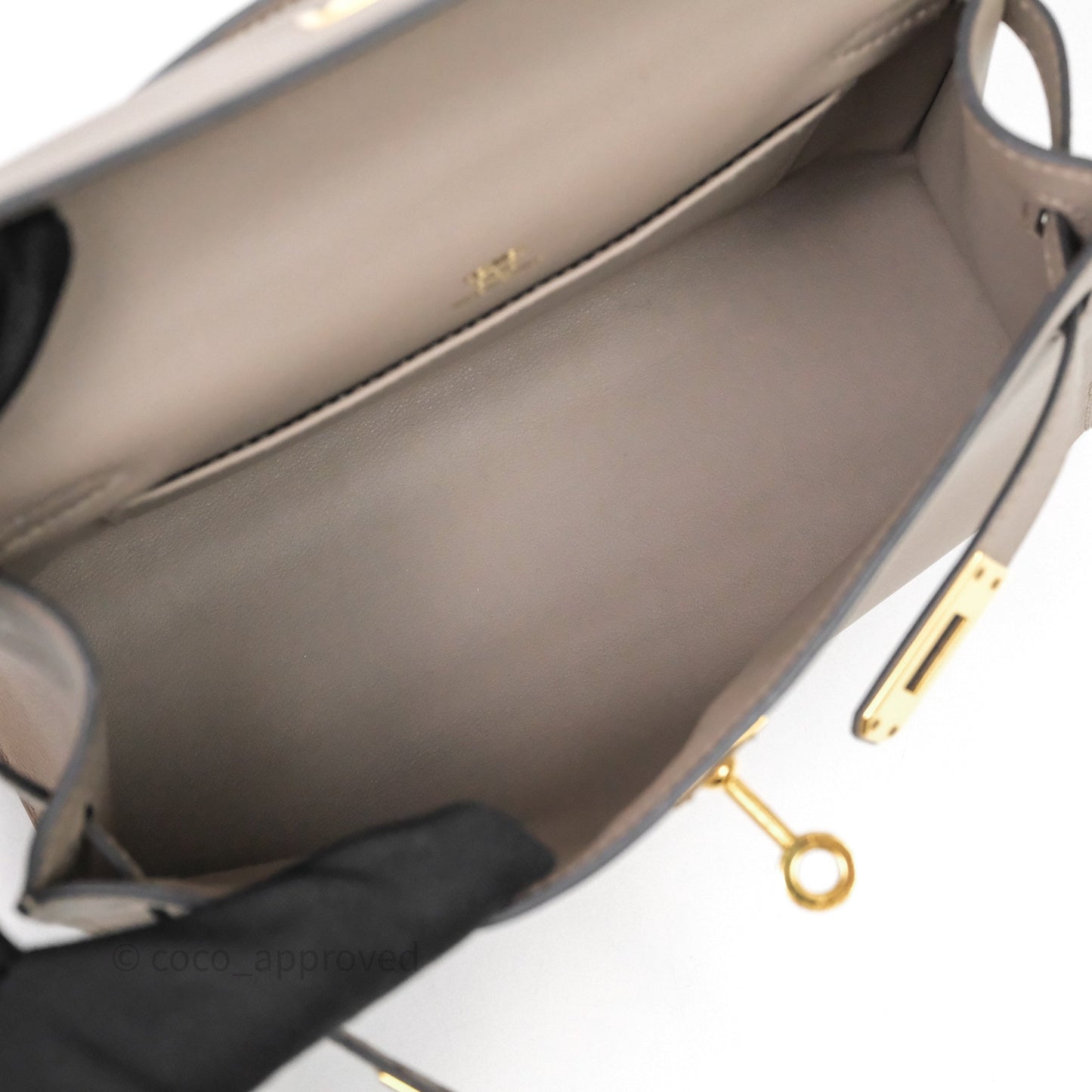 Hermès Kelly Pochette Gris Asphalte M8 Swift Gold Hardware