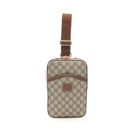 Luxury Gucci Trending 2025 Interlocking G GG Supreme Body bag PVC Leather Beige Brown