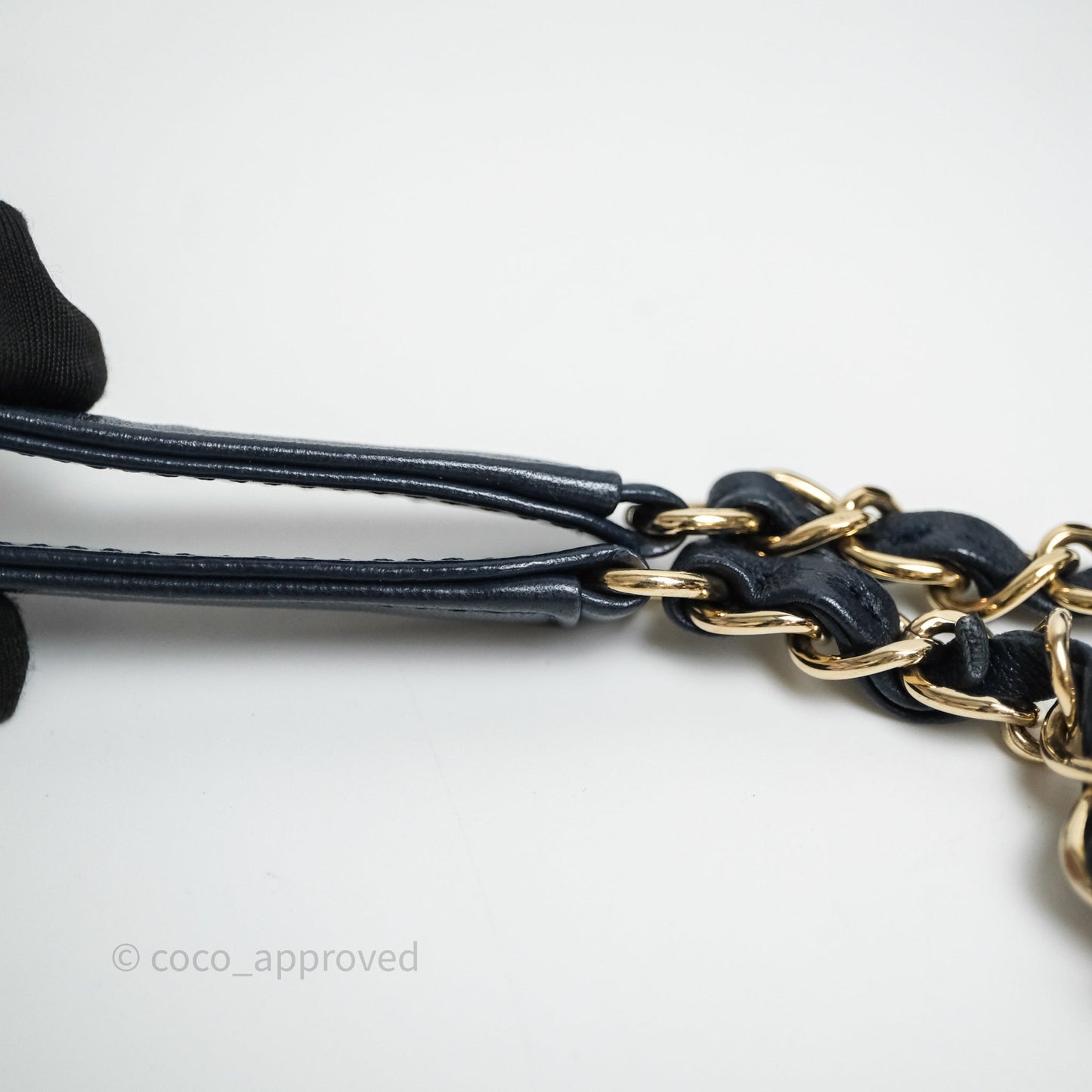 Chanel Small Trendy CC Navy Lambskin Gold Hardware