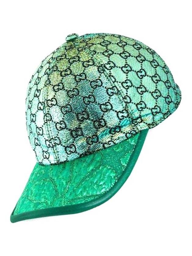Luxury Gucci Trending 2025 Lame Jacquard Ball Cap Green