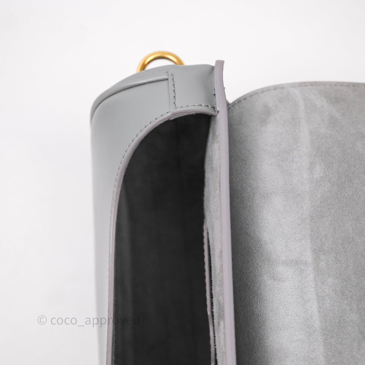 Christian Dior Medium Bobby Flap Grey Box Calfskin