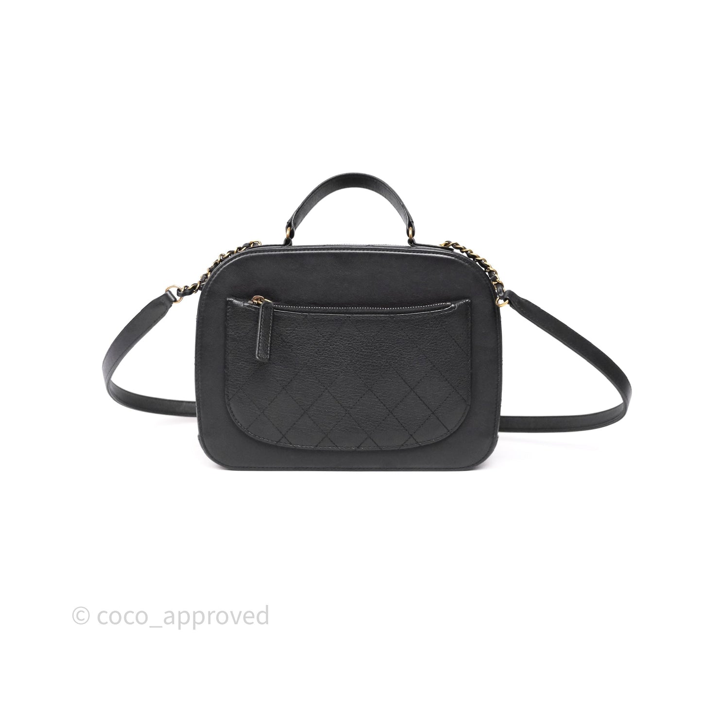 Chanel Coco Curve Vanity Black Calfskin & Goatskin Antique Gold Hardware