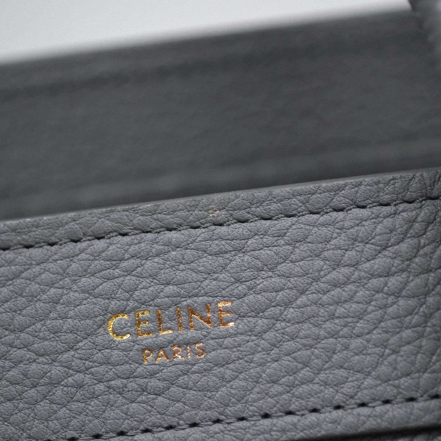 Celine Nano Luggage Bag Grey Drummed Calfskin