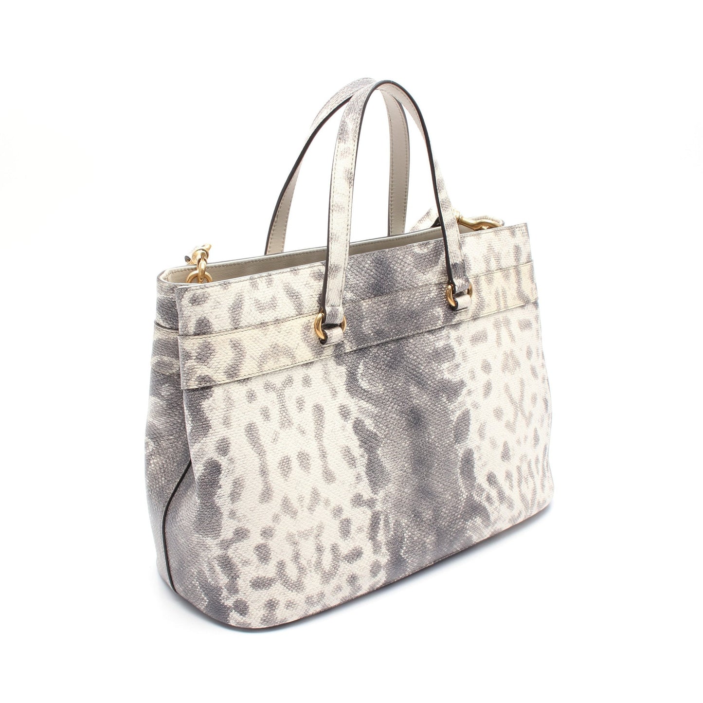 Luxury Gucci Trending 2025 Horsebit Handbag Tote bag Leather White Gray Python embossed 2WAY