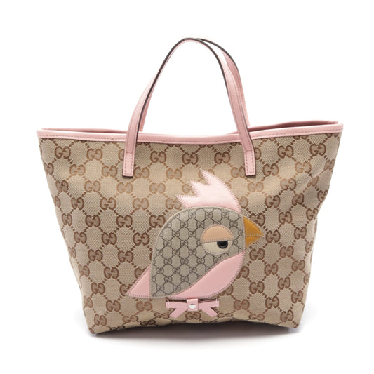 Luxury Gucci Trending 2025 Children's Zoo Papagallo GG canvas Handbag Tote bag Canvas PVC Leather Beige Pink Kids