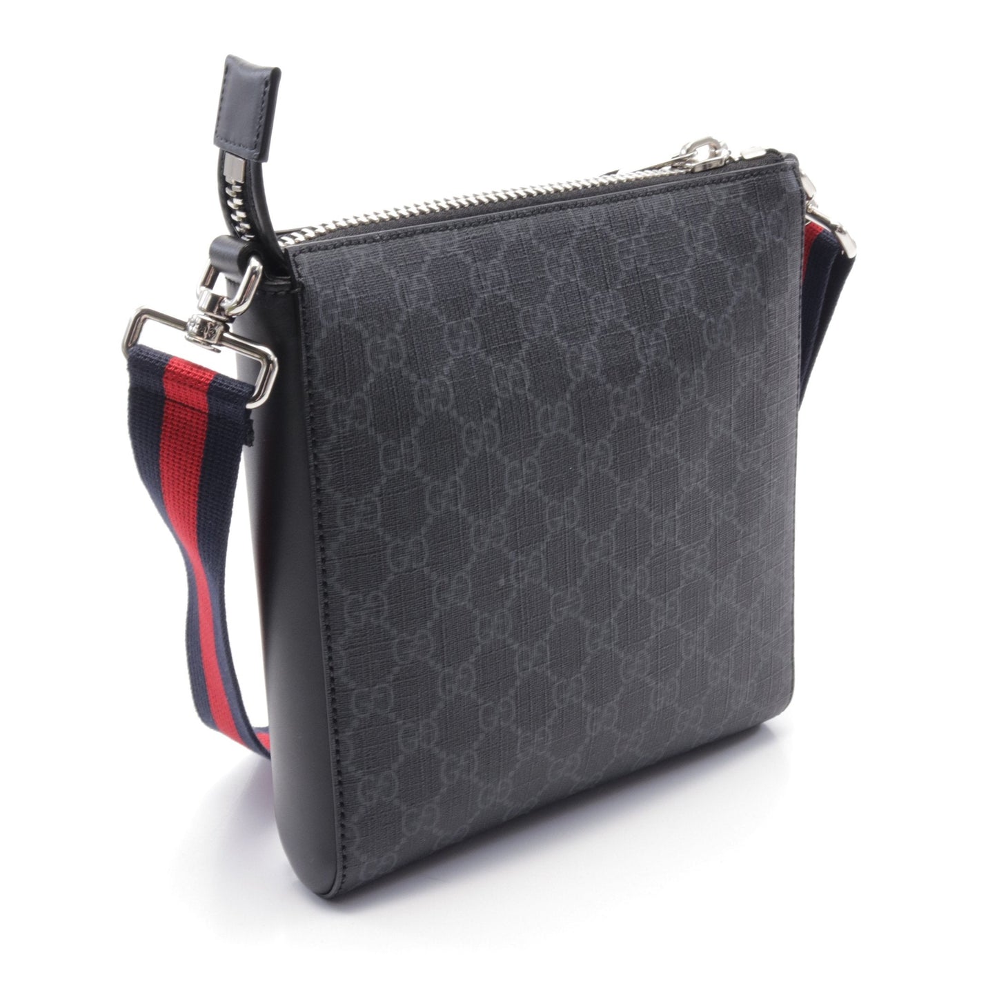 Luxury Gucci Trending 2025 GG Supreme Small Messenger bag Shoulder bag PVC Leather Black Gray