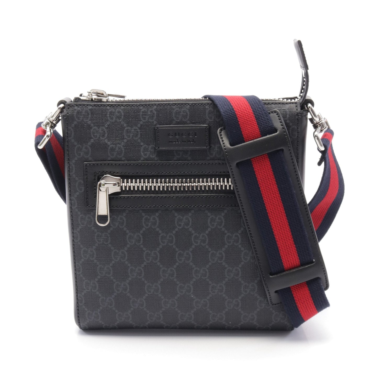 Luxury Gucci Trending 2025 GG Supreme Small Messenger bag Shoulder bag PVC Leather Black Gray