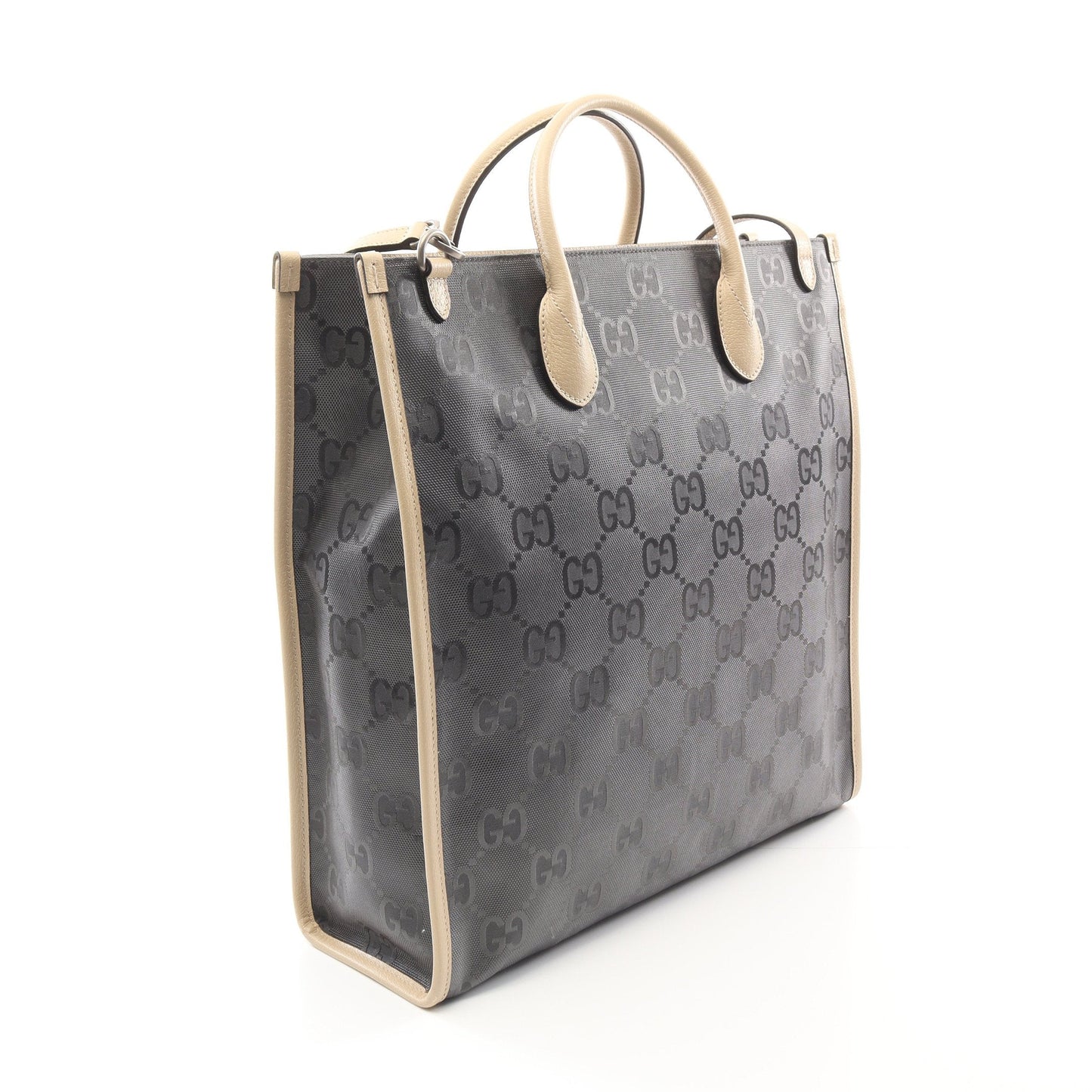 Luxury Gucci Trending 2025 Off The Grid GG pattern Shoulder bag Tote bag Nylon Leather Gray Light beige 2WAY