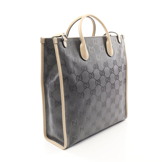 Luxury Gucci Trending 2025 Off The Grid GG pattern Shoulder bag Tote bag Nylon Leather Gray Light beige 2WAY