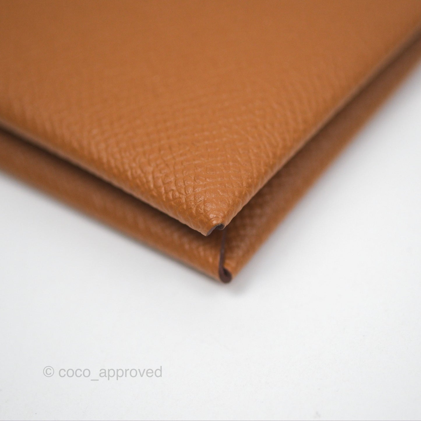 Hermès Calvi Card Holder 37 Gold Epsom Palladium Hardware