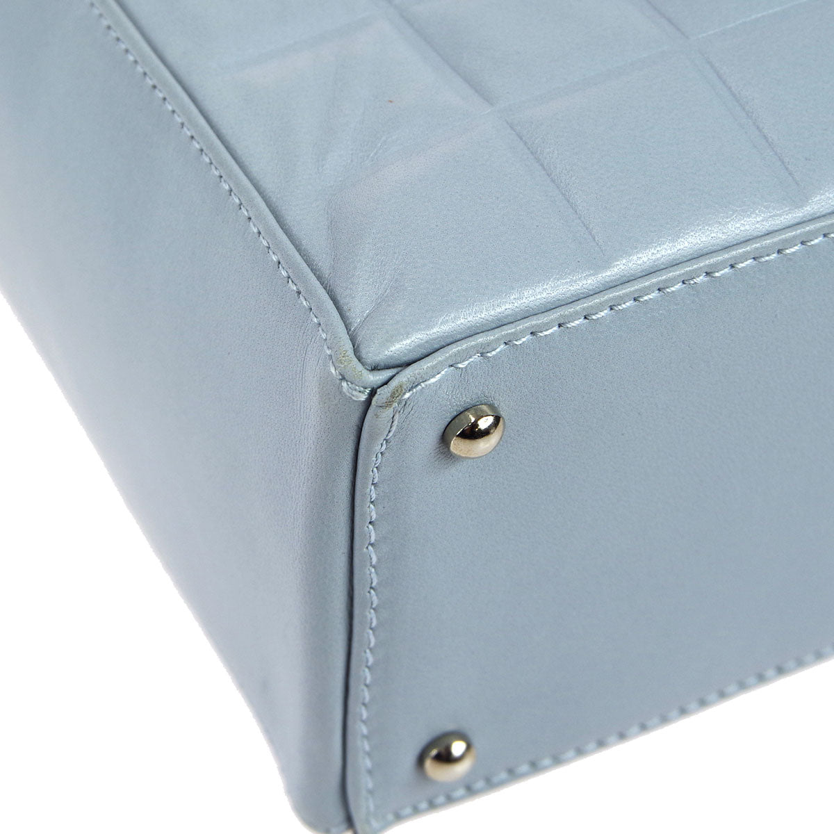 Luxury Chanel * 2001-2003 Light Blue Lambskin Choco Bar Tote Handbag