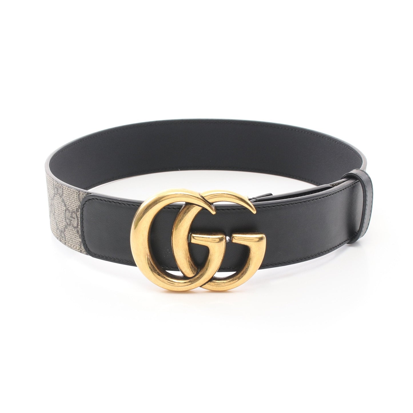 Luxury Gucci Trending 2025 Double G buckle GG Supreme Wide Belt PVC Leather Beige Black Gold hardware