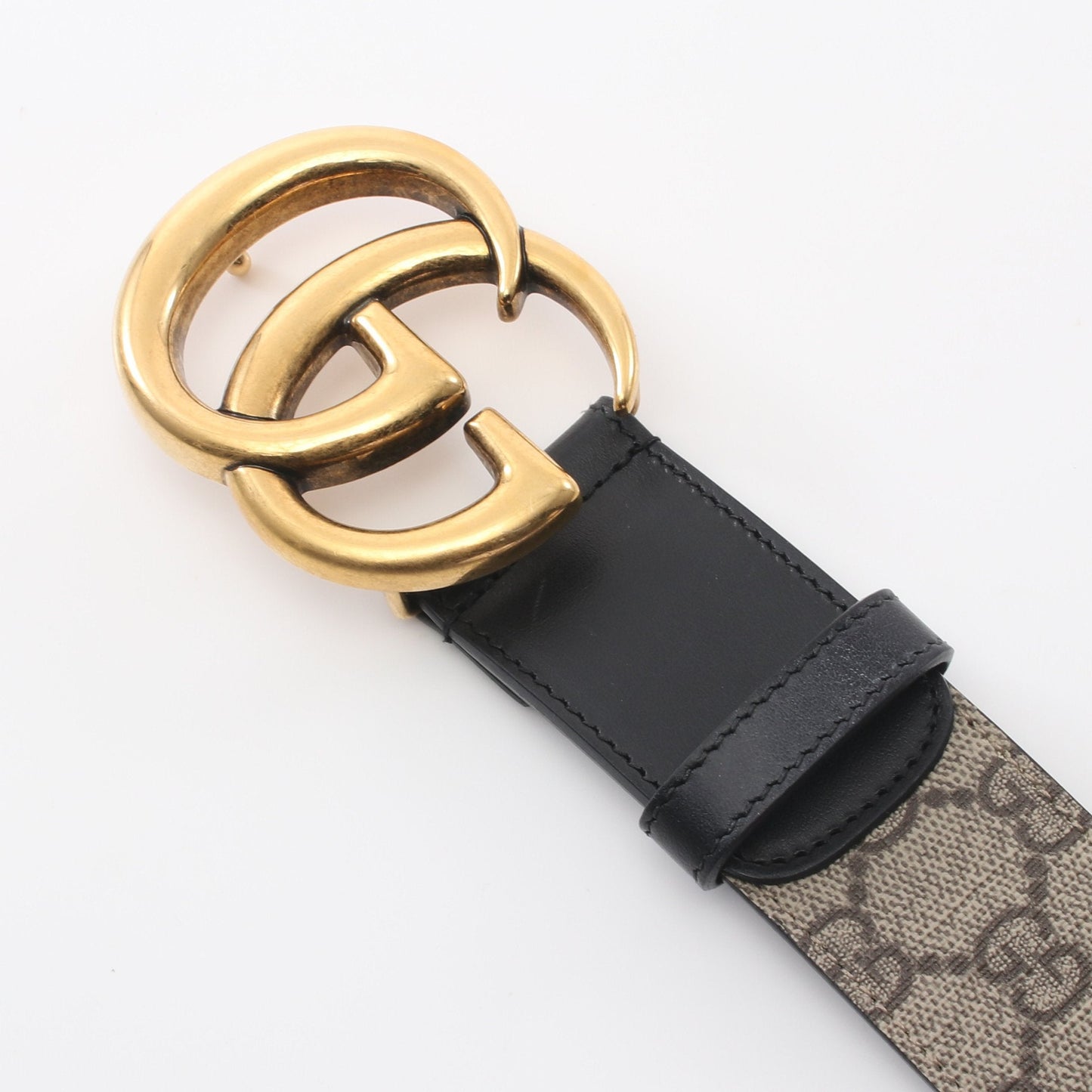 Luxury Gucci Trending 2025 Double G buckle GG Supreme Wide Belt PVC Leather Beige Black Gold hardware