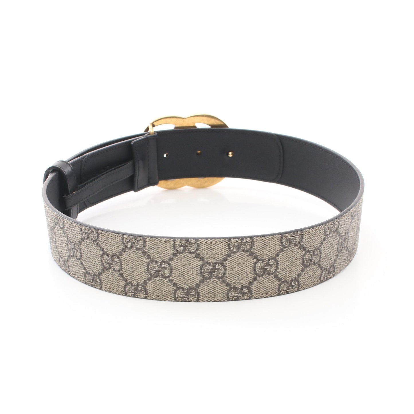 Luxury Gucci Trending 2025 Double G buckle GG Supreme Wide Belt PVC Leather Beige Black Gold hardware
