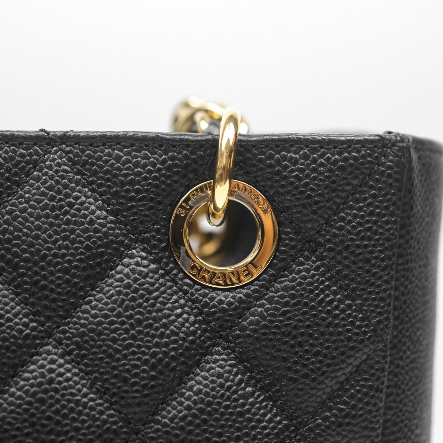 Chanel Vertical GST Black Caviar Gold Hardware