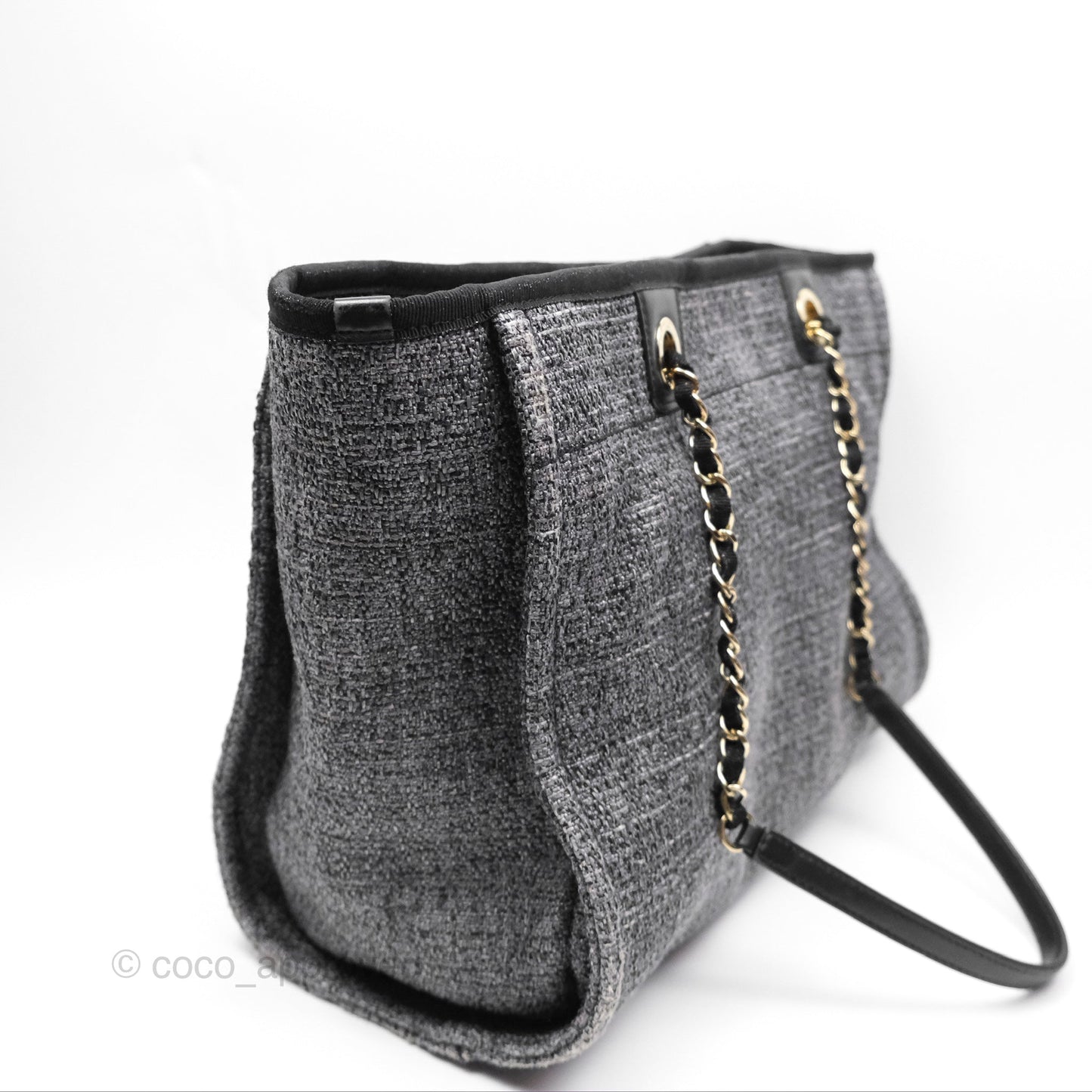 Chanel Medium Deauville Black Charcoal Tote
