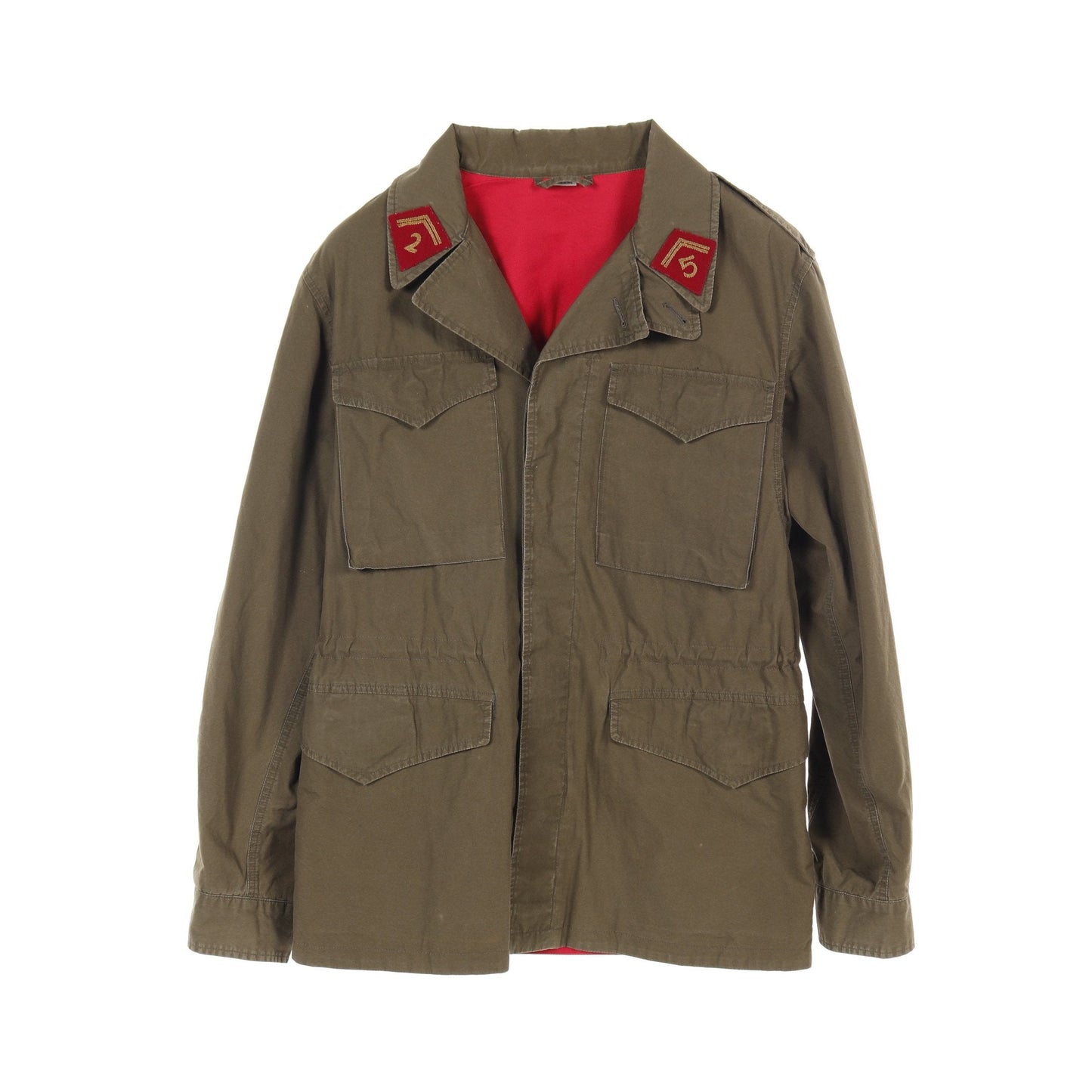 Luxury Gucci Trending 2025 Interlocking G Military jacket Back embroidery Cotton Khaki green