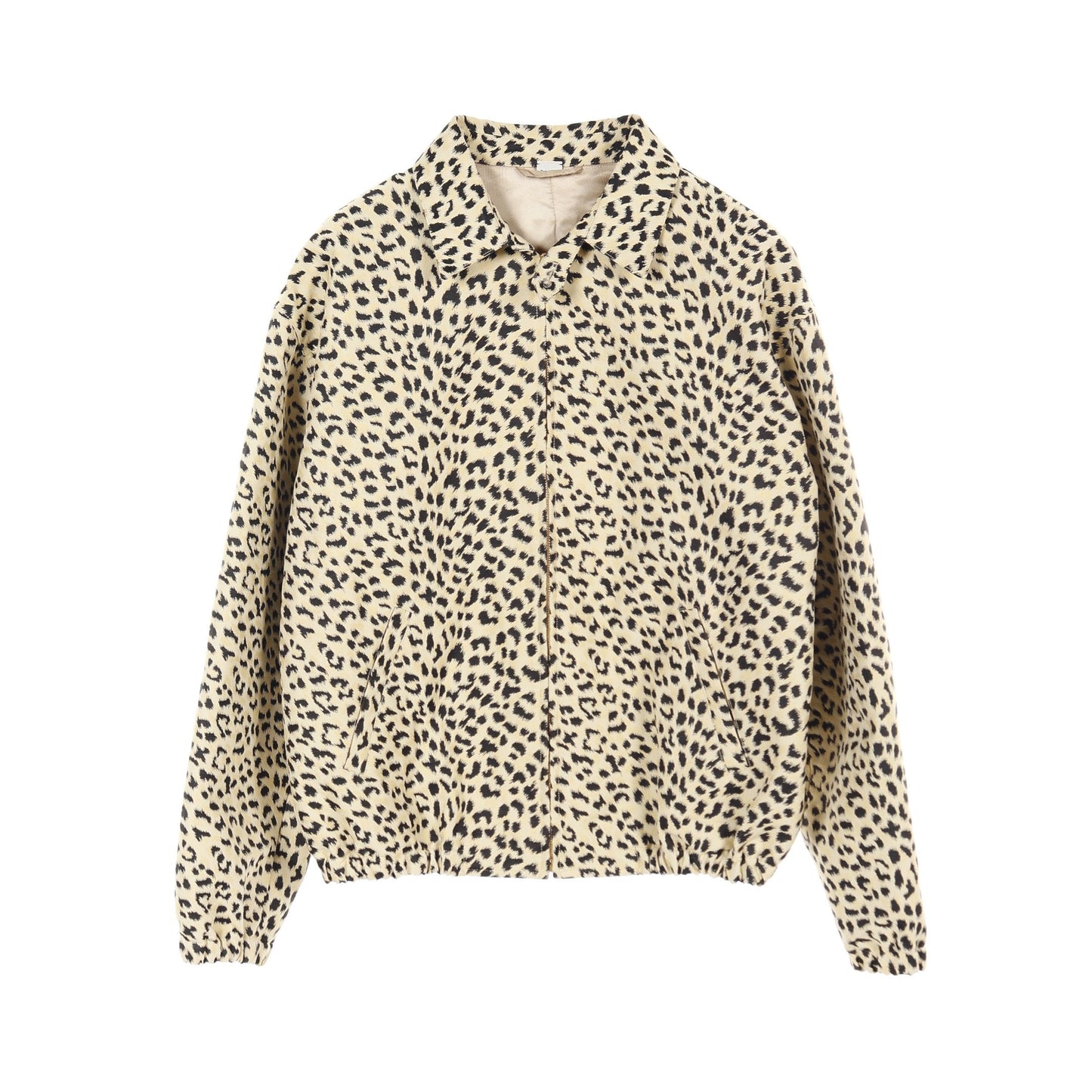 Luxury Gucci Trending 2025 JACQUARD WITH Luxury Gucci Trending 2025 LABEL Zip up jacket Blouson Leopard Cotton Beige Black