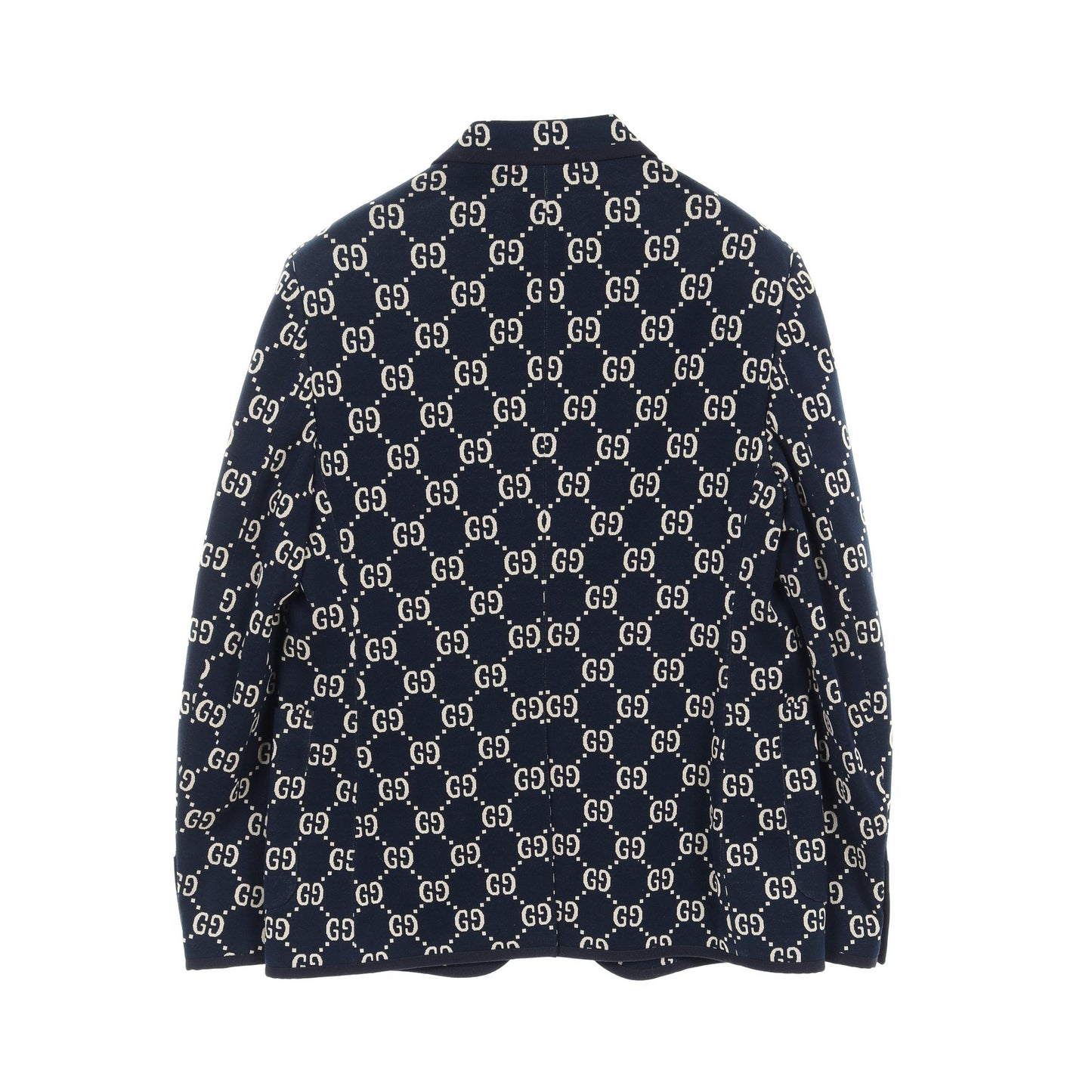 Luxury Gucci Trending 2025 GG jacquard Tailored jacket Cotton Wool Navy White