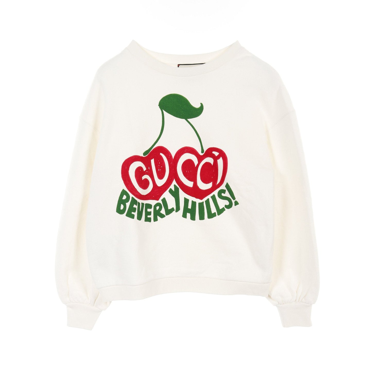 Luxury Gucci Trending 2025 BEVERLY HILLS CHERRY Sweatshirt Crew neck Cotton White Multicolor