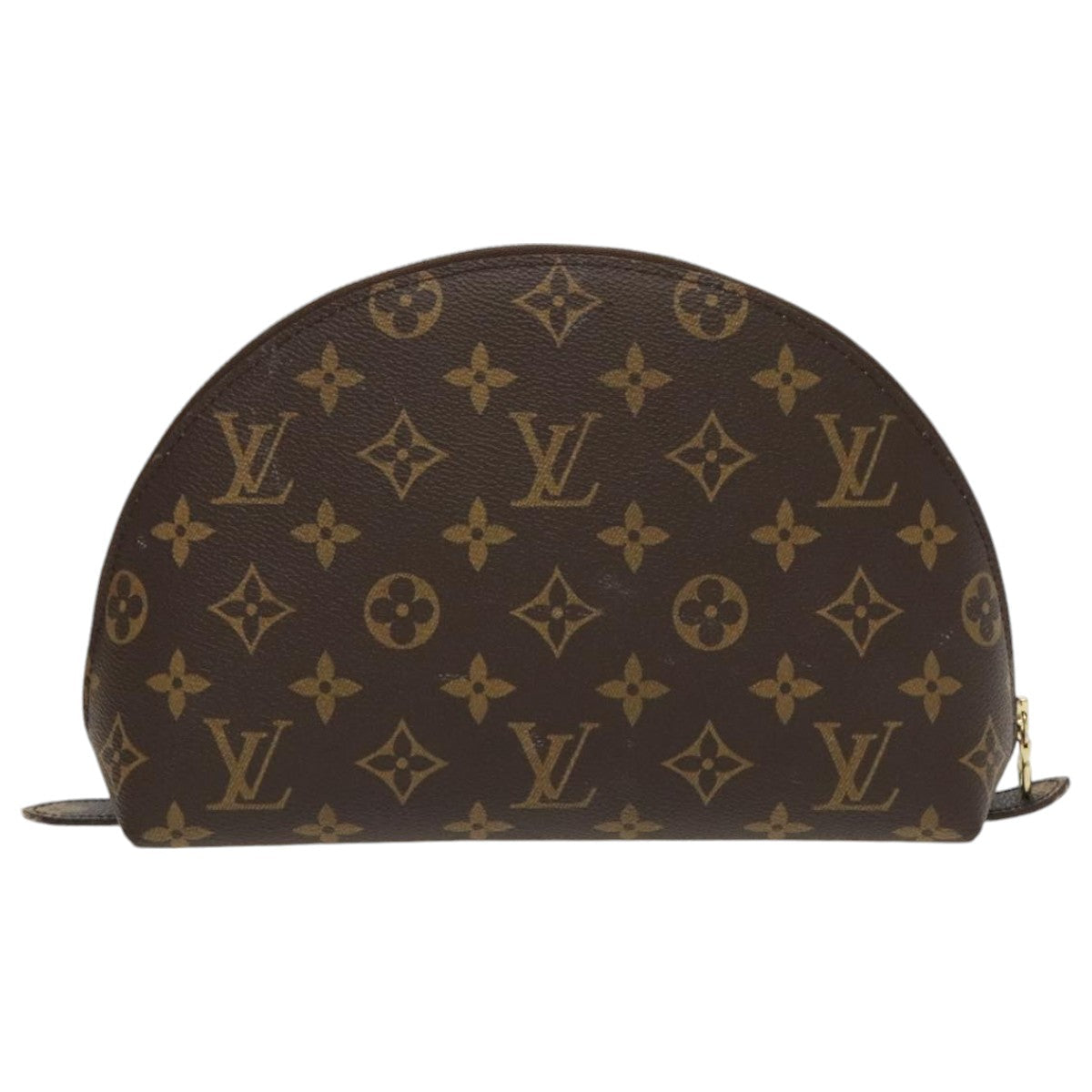 LOUIS VUITTON Monogram Trousse Demi Ronde Cosmetic Pouch M47520 LV 96154