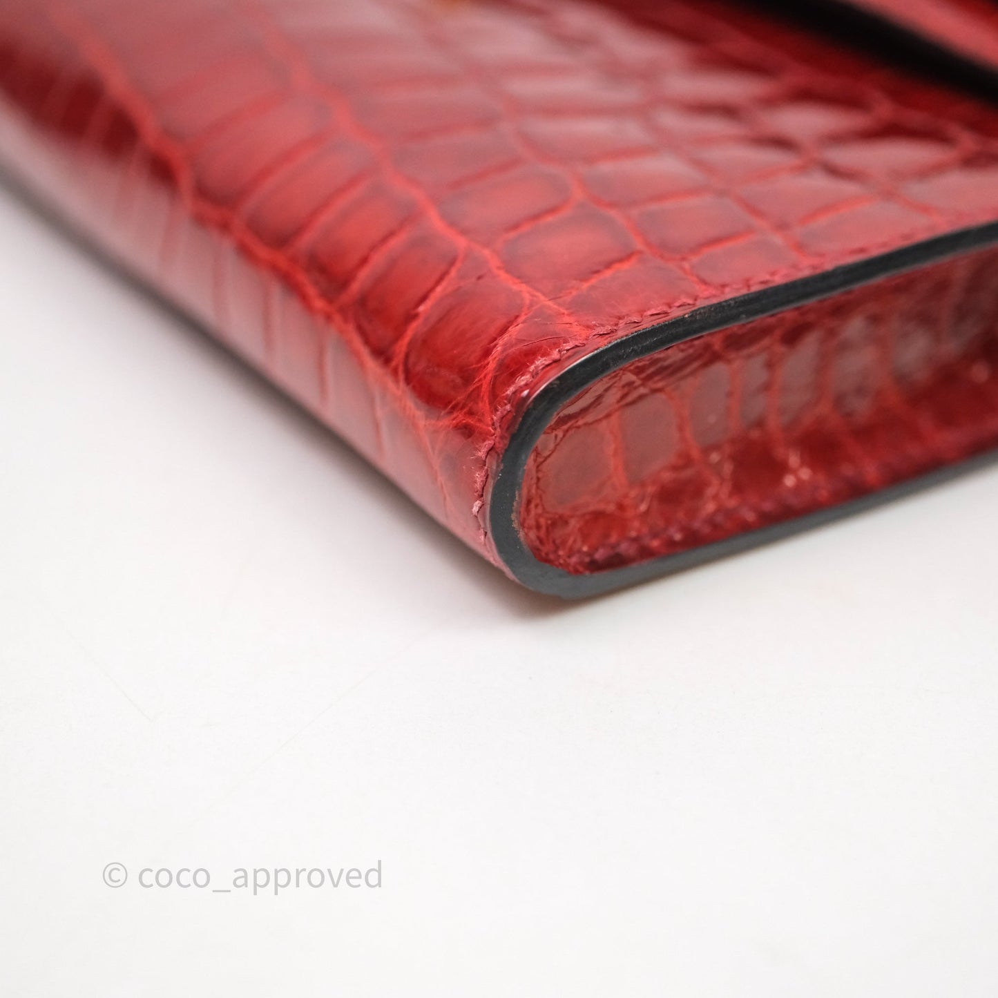 Hermes Kelly Cut Rouge H Shiny Niloticus Crocodile Gold Hardware