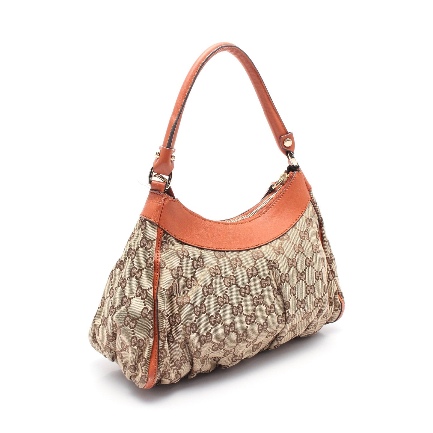 Luxury Gucci Trending 2025 Abby GG canvas One shoulder bag Canvas Leather Beige Orange brown
