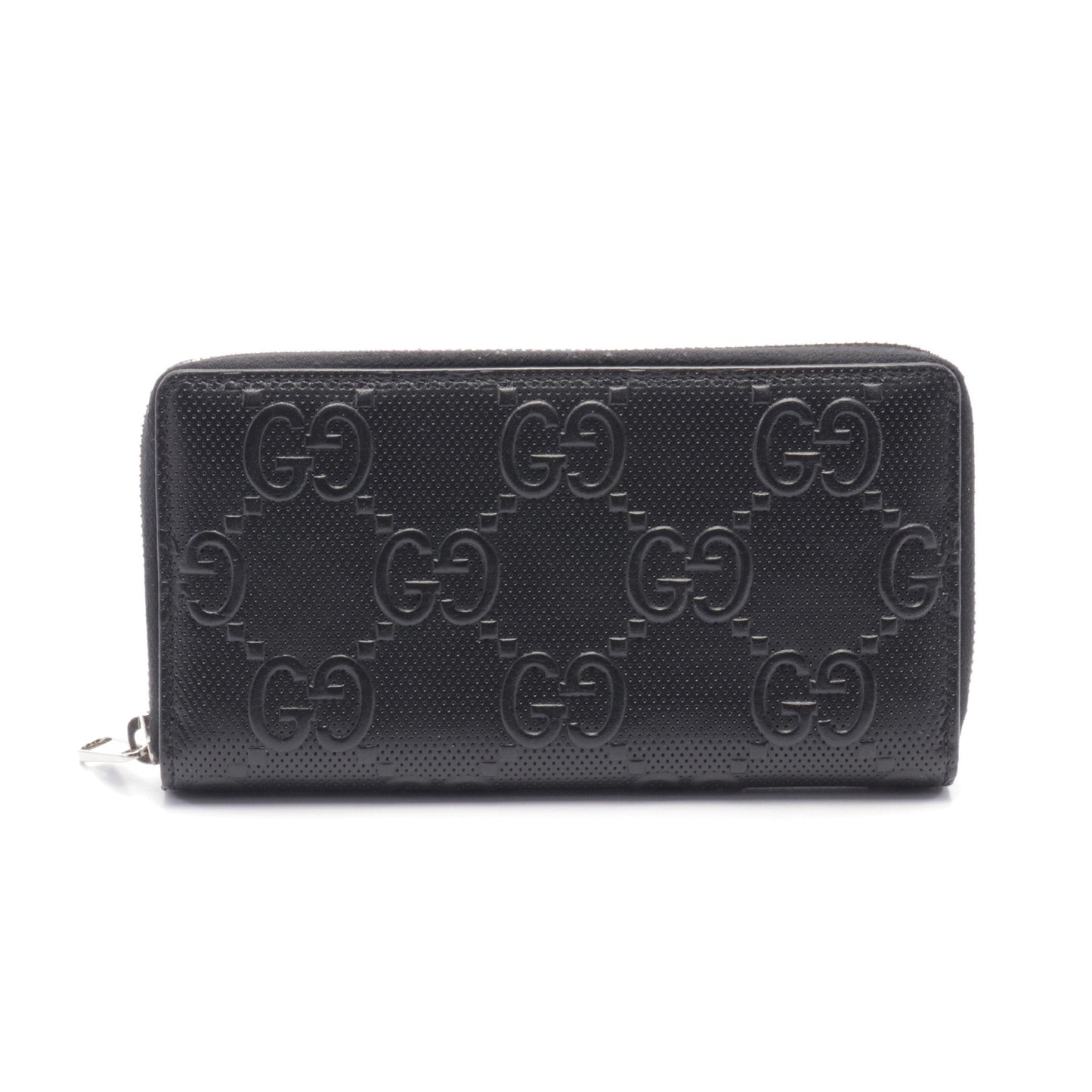 Luxury Gucci Trending 2025 GG embossed Round zipper long wallet Leather Black