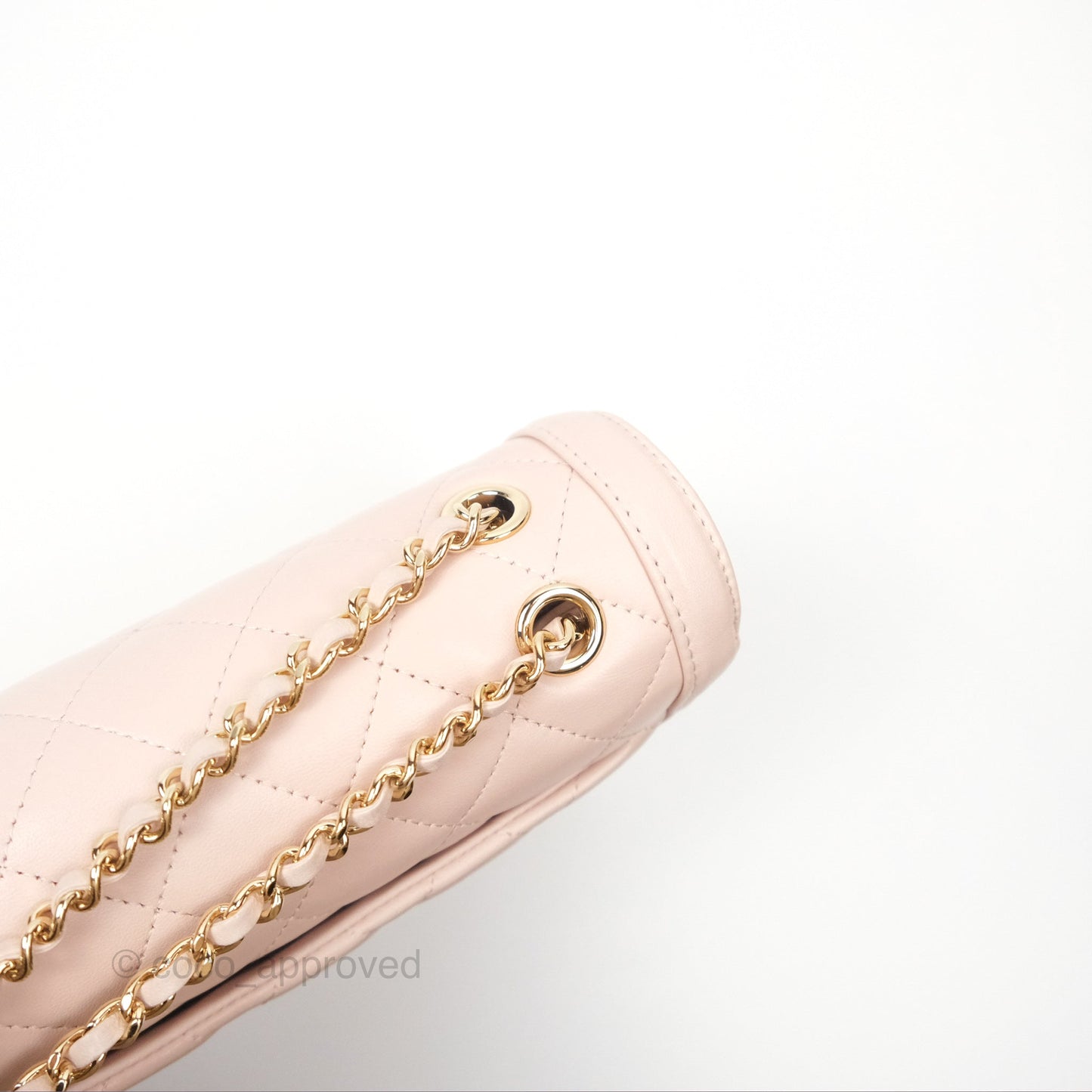 Chanel Flap Clutch With Chain Quilted Light Pink Lambskin Gold Hardware