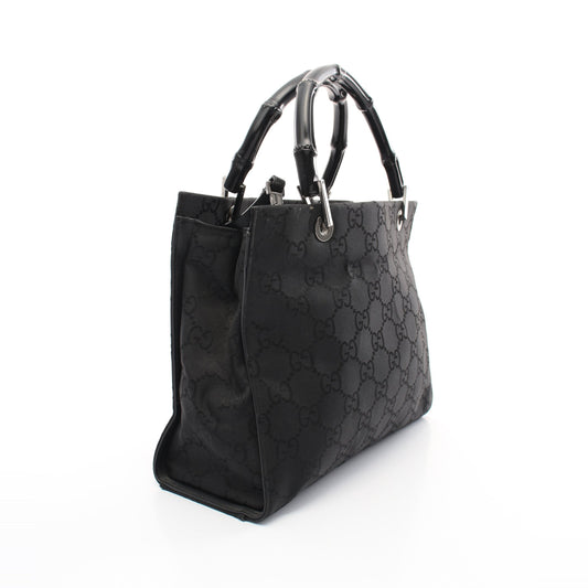 Luxury Gucci Trending 2025 Bamboo GG pattern Handbag Nylon Black 2WAY